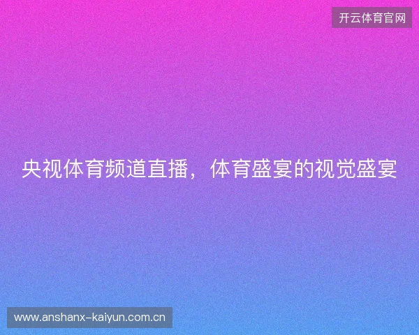 央视体育频道直播，体育盛宴的视觉盛宴